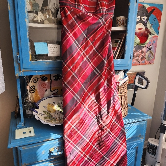 Vintage Red Plaid Dress - Picture 1 of 2